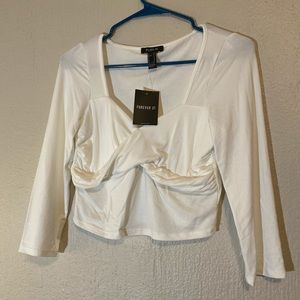 Cropped White Tee